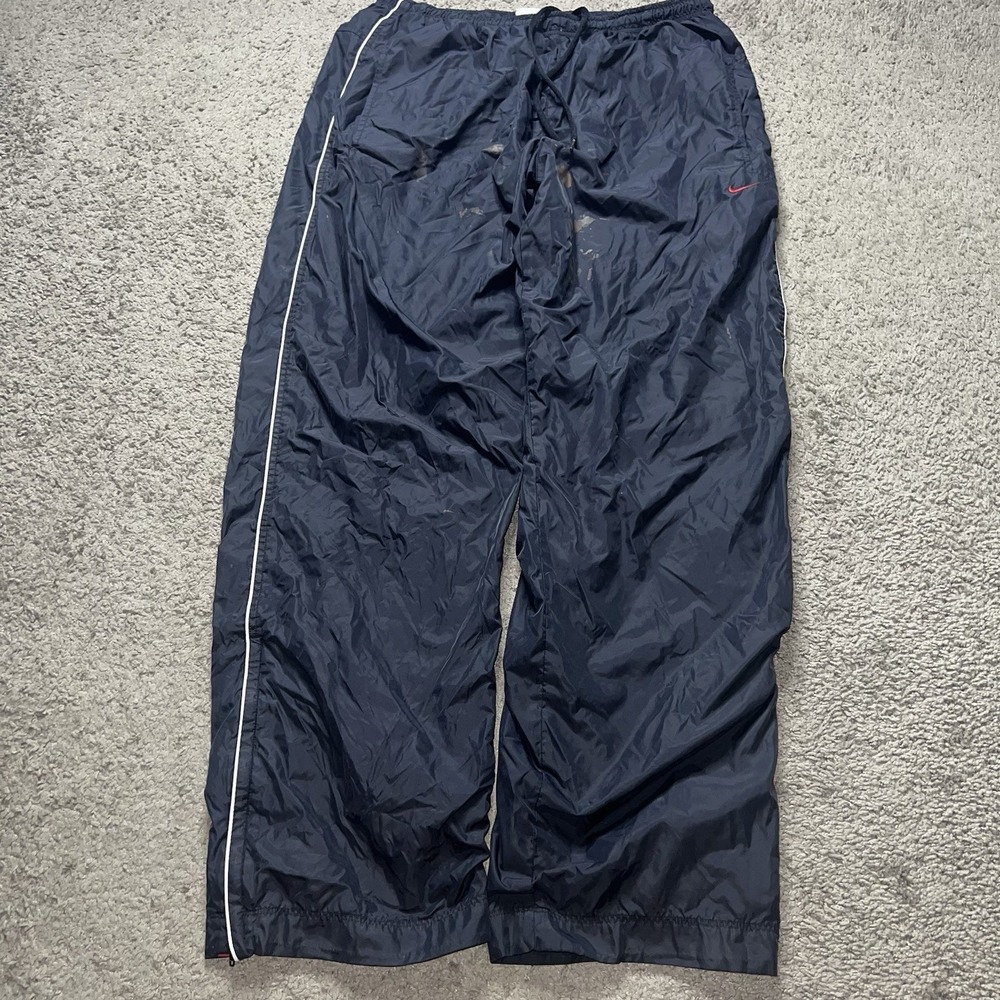 Vintage NIKE Sportswear Lined Windbreaker Pants Men's Size XL Black Y2K
